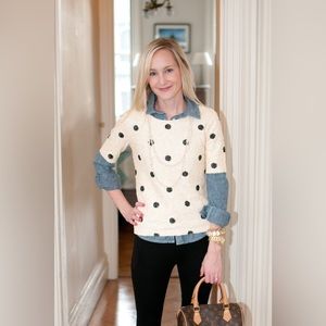 J.Crew Sequin Sparkly Polka Dot Blouse